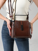 Genuine Leather Vintage Crossbody Bucket Bag