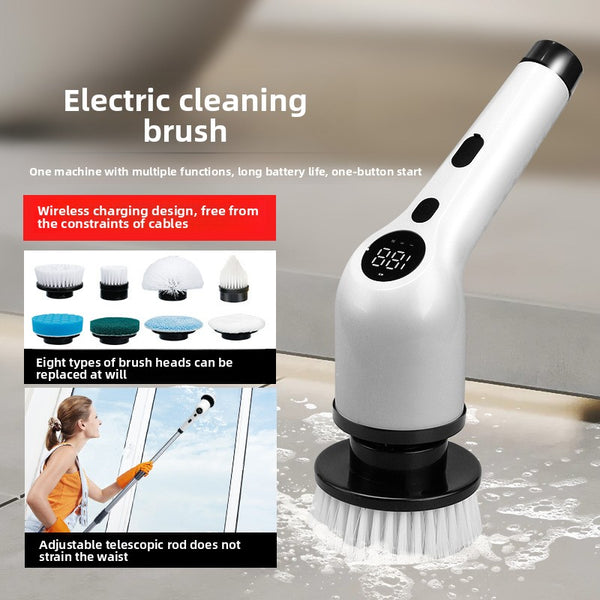 8-in-1 Electric Cleaning Brush with Extendable Handle