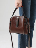 Genuine Leather Vintage Crossbody Bucket Bag