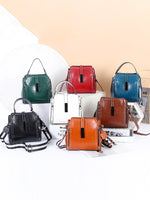 Genuine Leather Vintage Crossbody Bucket Bag