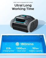 Cordless Robotic Swimming Pool Cleaner with App Control