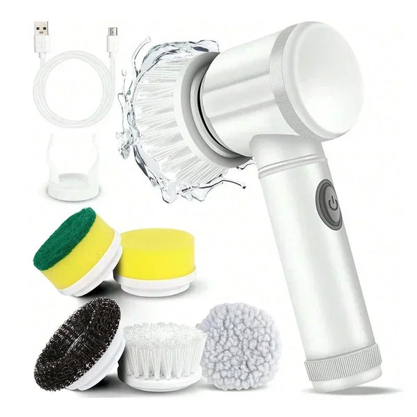 5-in-1 Electric Spin Scrubber with Attachments