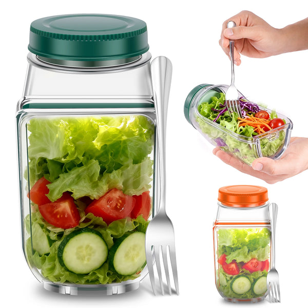 Leakproof Salad Pod Box with Side-Opening Cover